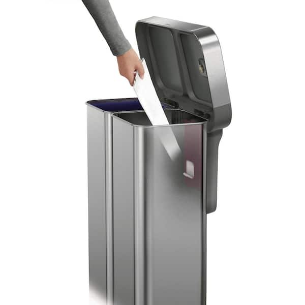 simplehuman 58L Dual Compartment Kitchen Trash Can Recycler with