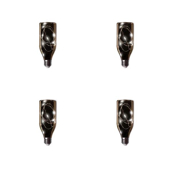 Feit Electric 11-Watt Equivalent E26 Bottle Shape LED Soft White Fairy Light Clear Glass Light Bulb (4-Pack)