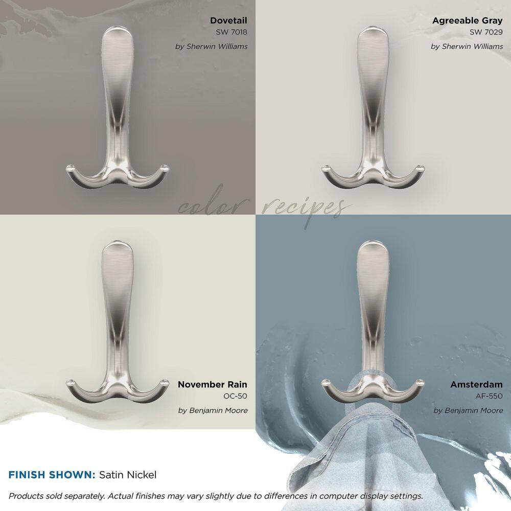 Satin Nickel Triple Prong Decorative Wall Hook