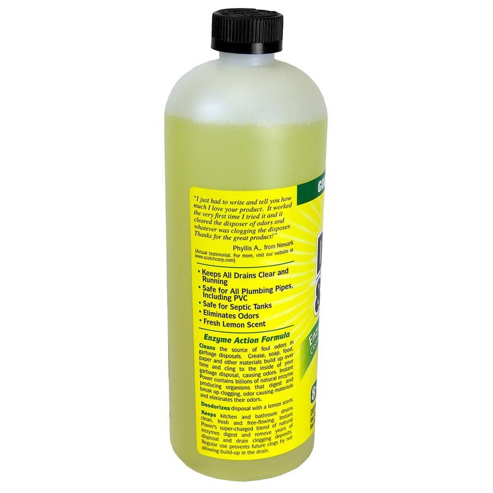 Instant Power Lemon Scent Liquid Disposal and Drain Cleaner