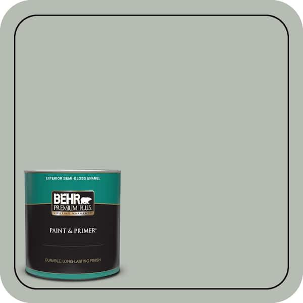 BEHR PREMIUM PLUS 1 qt. Home Decorators Collection #HDC-AC-21 Keystone Gray Semi-Gloss Enamel Exterior Paint & Primer
