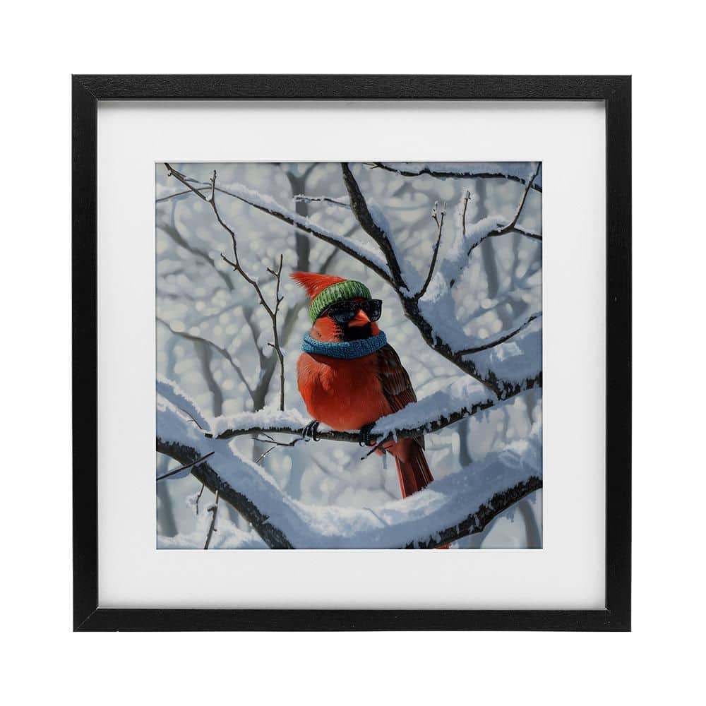 Winter Cool Cardinal by Jim Baldwin Framed Graphic Art Print Animal 16 in. x 16 in. price history on PriceWatchPro