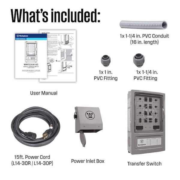 Westinghouse 30 Amp 8-Circuit Manual Transfer Switch Kit