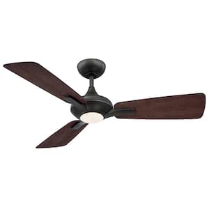 Mykonos 52 in. LED Indoor/Outdoor Bronze 3-Blade Smart Ceiling Fan with 3000K Light Kit and Wall Control