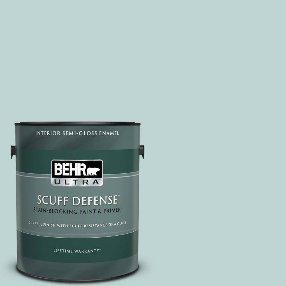 BEHR ULTRA 1 gal. 500E3 Rain Washed Extra Durable SemiGloss Enamel Interior Paint & Primer