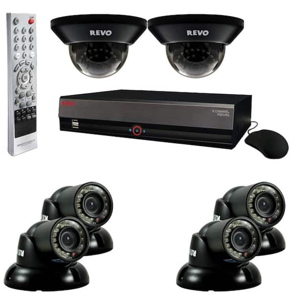 Revo 8-Channel 1TB DVR Surveillance System with (6) 700TVL 100 ft. Night Vision Cameras