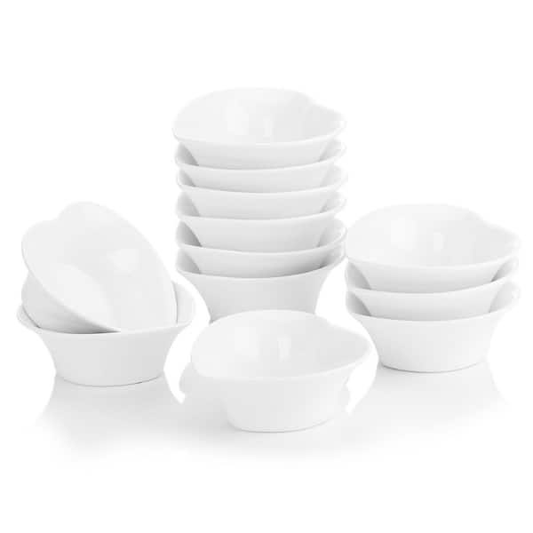 MALACASA 3.5 in. White Ceramic Ramekins Set Souffle Dishes (Set of 12 ...