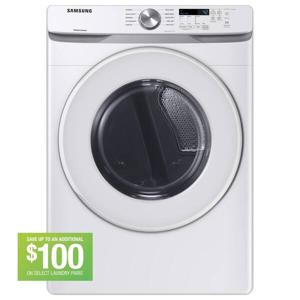 Samsung 7.5 cu. ft. Stackable Vented Electric Dryer with Sensor Dry in White