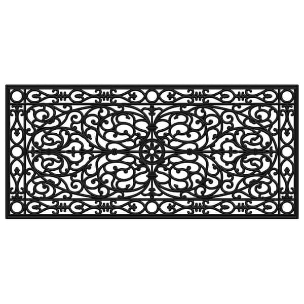 Black 48 in. x 22 in. Rubber Outdoor Door Mat