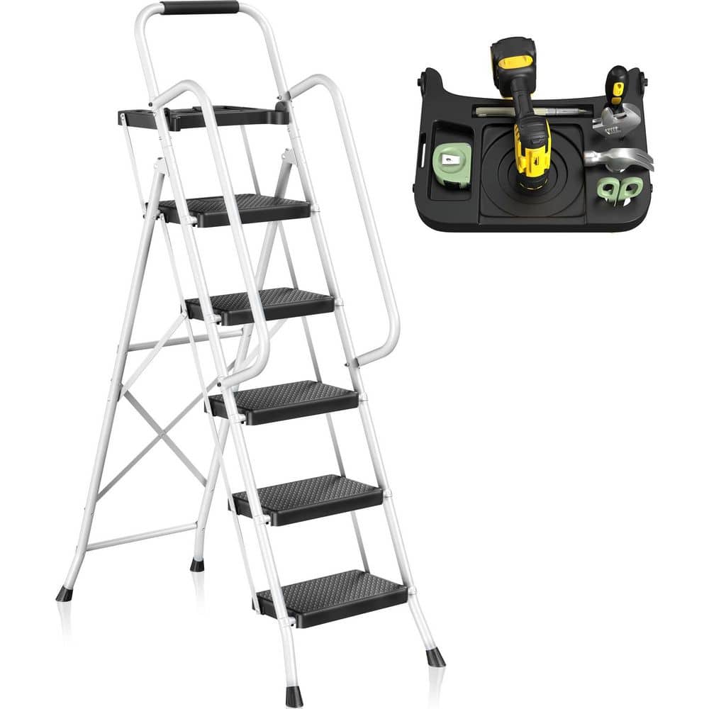 5.5 ft. Reach Aluminum Folding Telescoping Multi-Position Load Capacity 350