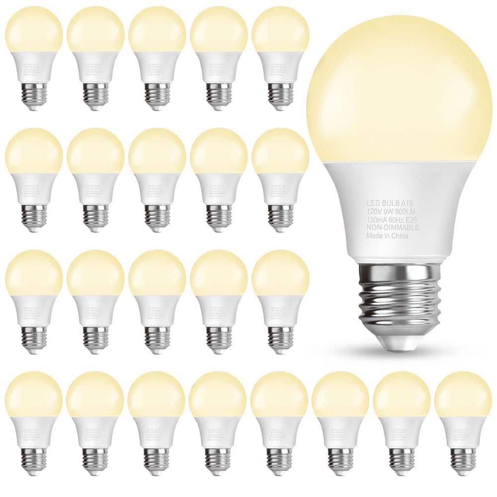 60-Watt Equivalent A19 standard Bulb Shape Non-Dimmable LED Light Bulb 3000K Warm White (24-Pack) price history on PriceWatchPro