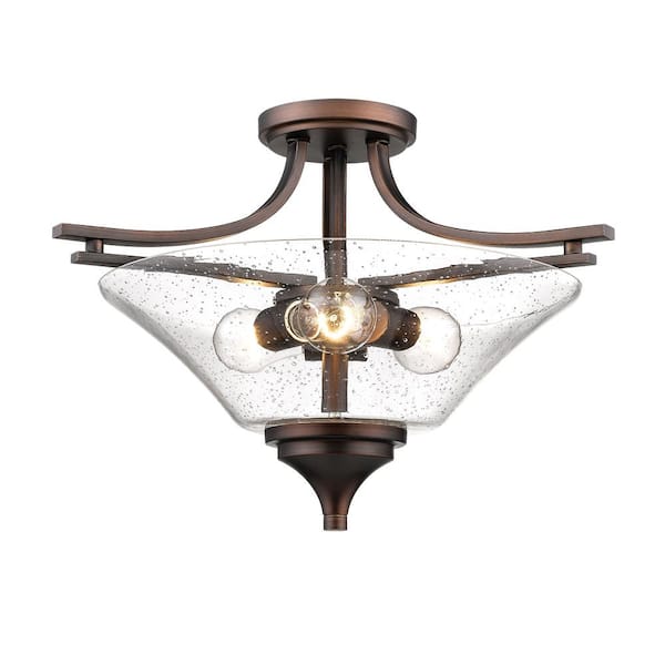 Millennium Lighting 3-Light 19 in. Rubbed Bronze Semi-Flush