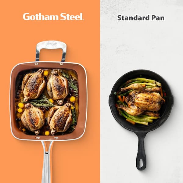 Gotham Steel Hammered Copper 9 .5 in. 4-Piece Aluminum Nonstick