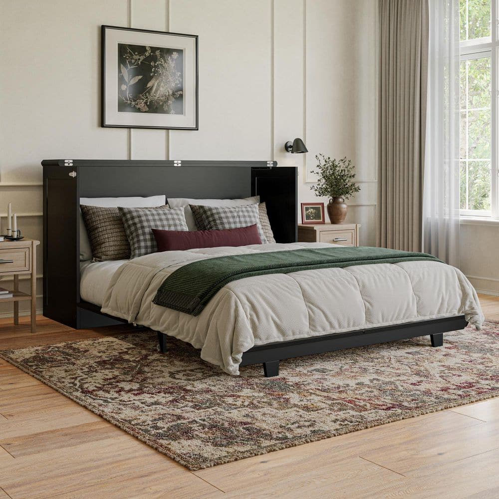 Charleston Light Toffee Natural Bronze Wood Frame Queen Murphy Bed Chest with 6 in. Mattress - thumbnail 5