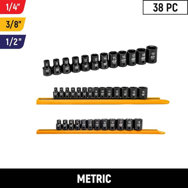 38-Piece Metric 6-Point Standard Impact Socket Set