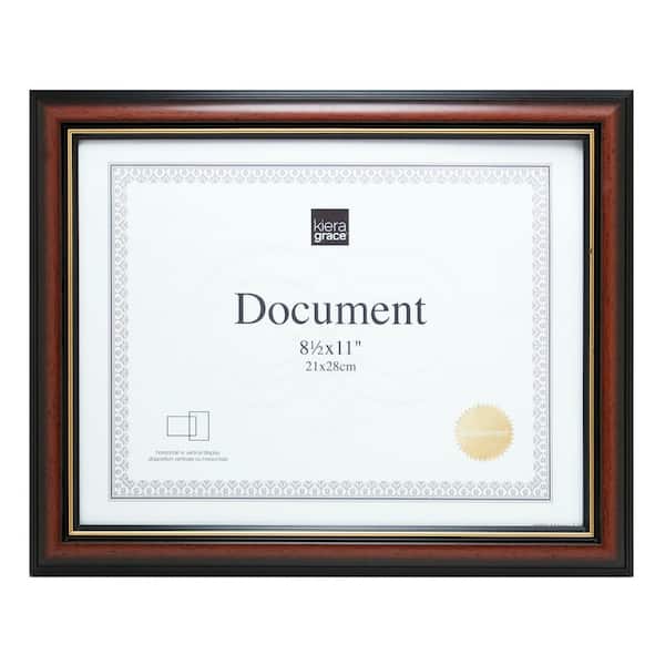 Unbranded kieragrace KG Kylie Document Frame - 12-Pack, 8.5" x 11", Brown with Gold Lining