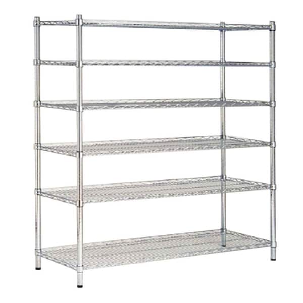HDX Chrome 6-Tier Heavy Duty Metal Wire Shelving Unit (48 in. W x 72 in. H x 18 in. D)