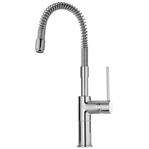 Elba Single Handle Pull Down Sprayer Kitchen Faucet with Spring Spout in Chrome