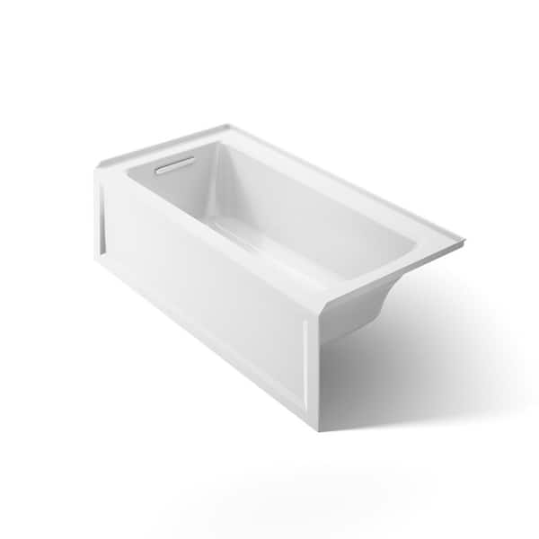 Archer 60 in. x 30 in. Soaking Bathtub with Left-Hand Drain in White