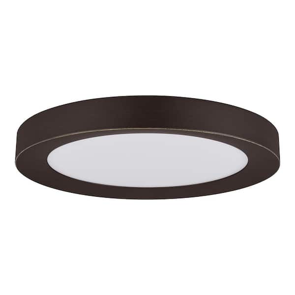Home Decorators Collection Calloway 15 in. Bronze Integrated LED 5CCT Flush Mount