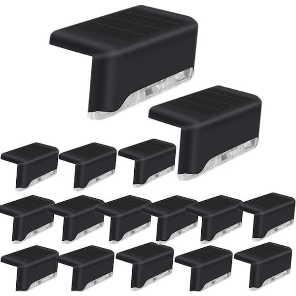 Afoxsos 16 Pack Solar LED Deck Lights Waterproof for Outdoor Steps Railing Wall Patio Garden Yard Driveway Path Cool White