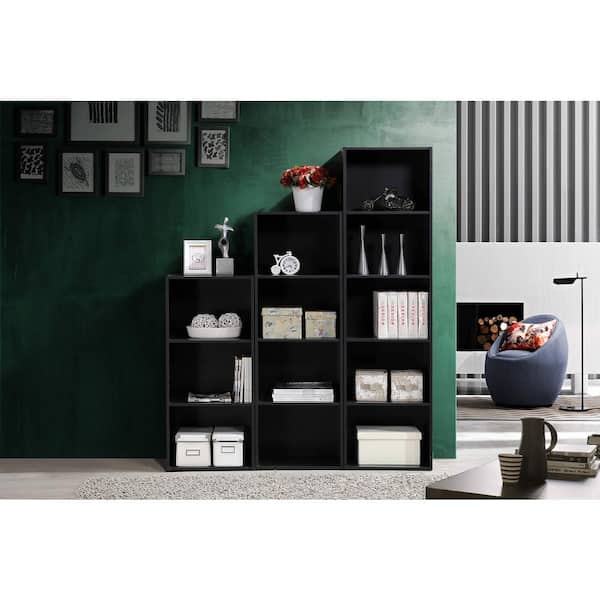 HODEDAH 4-Shelf, 47 in. H Black Bookcase HID24 BLACK - The Home Depot