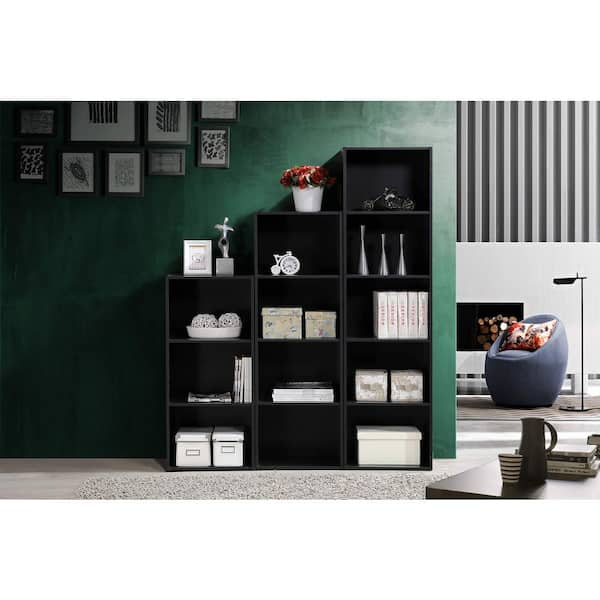 HODEDAH 5-Shelf, 15.91 in. W 59 in. H Black Bookcase HID25 BLACK