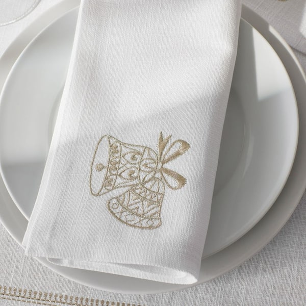 Company Cotton Metallic Bells 19 in. W x 19 in. H Metallic Gold Cotton Napkins Set of 4