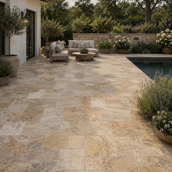 MSI Tuscany Scubas 3 cm. x 16 in. x 24 in. Tumbled Travertine