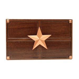 Wireless or Wired Doorbell Chime, Medium Oak Wood with Texas Star Medallion