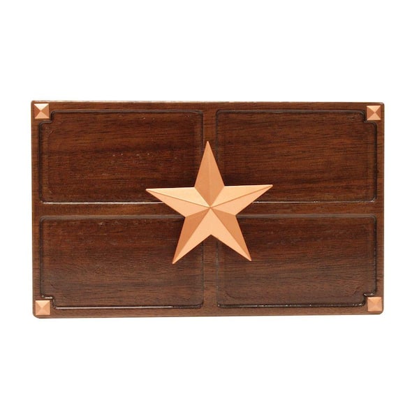Hampton Bay Wireless or Wired Doorbell Chime, Medium Oak Wood with Texas Star Medallion