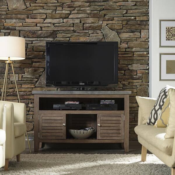 Home Styles Concrete Chic Weathered Brown TV Credenza Stand