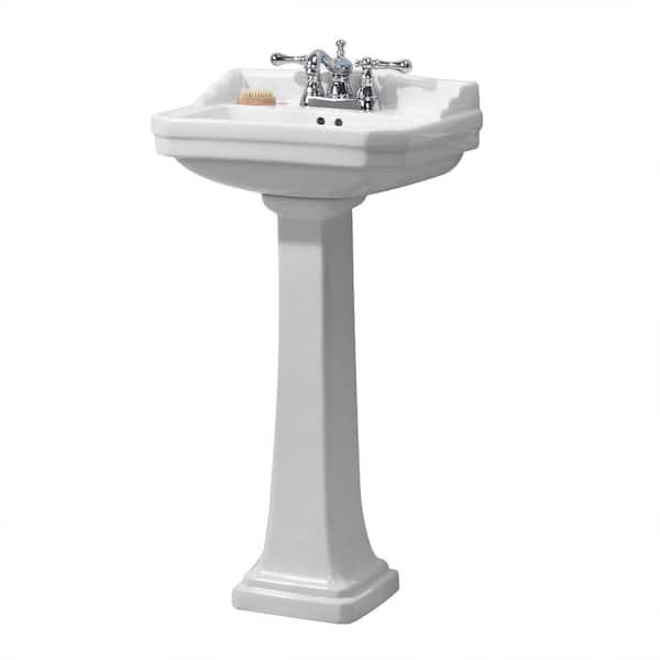 Foremost Series 1920 Pedestal Combo Bathroom Sink in White