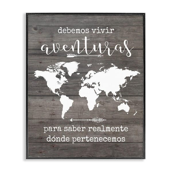 Stupell Industries Our Adventure Translation by Lettered and Lined Black Framed Typography Giclee Art Print 30 in. x 24 in.