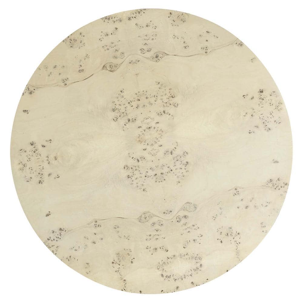 Cosmos 35" Round Bleached Burl Wood Coffee Table