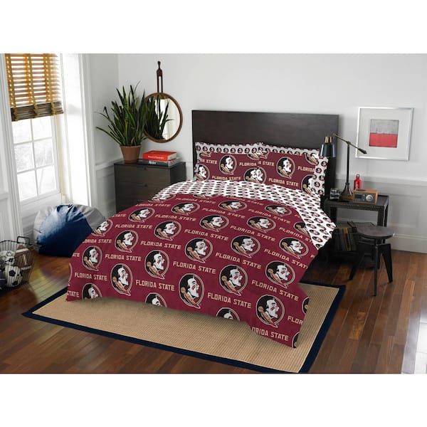 THE NORTHWEST GROUP 7-Pieces Multi-Color NCAA Rotary Florida State Polyester Queen Bed in Bag Set