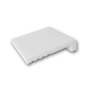 7/8 in. D x 4 in. W x 4 in. L Primed White High Impact Polystyrene Baseboard Moulding Sample Piece