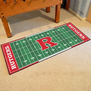 NCAA Rutgers University 30 in. x 72 in. Football Field Runner Rug