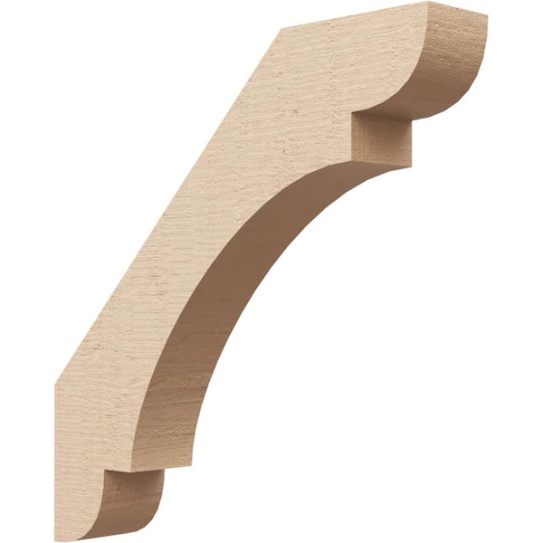 Ekena Millwork 3 in. x 18 in. x 18 in. Olympic Rough Cedar Woodgrain Timberthane Polyurethane Knee Brace, Primed