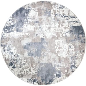 Ariana Blue 7 ft. 10 in. Round Abstract Area Rug