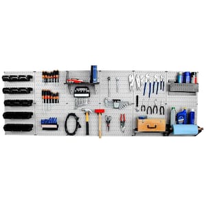 32 in. x 96 in. Metal Pegboard Master Workbench Tool Organizer with Gray Pegboard and Black Accessories
