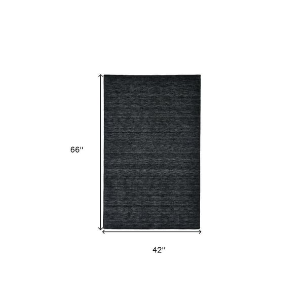 4 ft. x 6 ft. Black Solid Color Area Rug