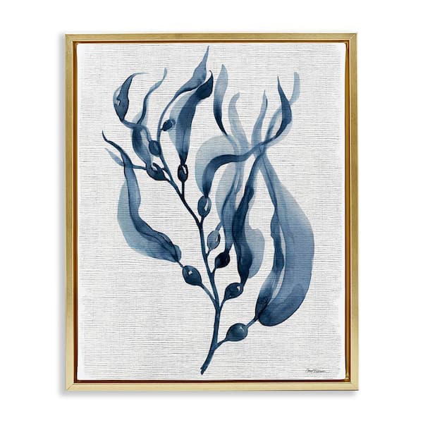 Stupell Industries Delicate Waving Herb Leaves by Carol Robinson Gold Floater Frame Nature Graphic Art Print 21 in. x 17 in.