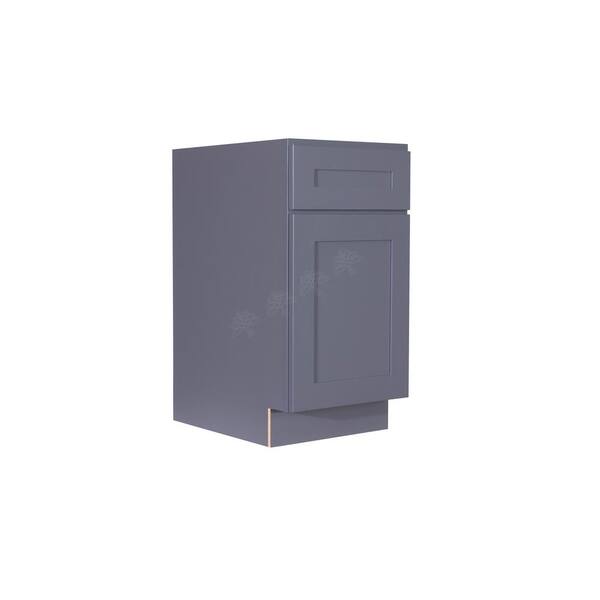 LIFEART CABINETRY Lancaster Gray Plywood Shaker Stock Assembled Base Wasket Kitchen Cabinet 18 in. W x 34.5 in. H x 24 in. D