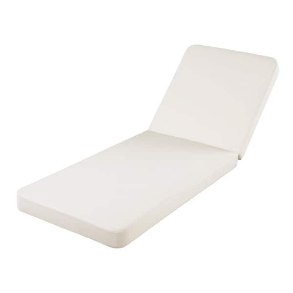 Corfu 76.75 in. x 27 in. x 4 in. Foldable 1-Piece Patio Outdoor Chaise Lounge Cushion in Cream