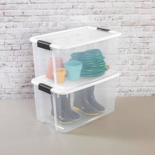 Totes & Containers, Storage Chests, Sterilite Clear Storage Tote With Lid,  19889804, 70 Quart 26-1/8x16-1/4x13-1/2 - Pkg Qty 4