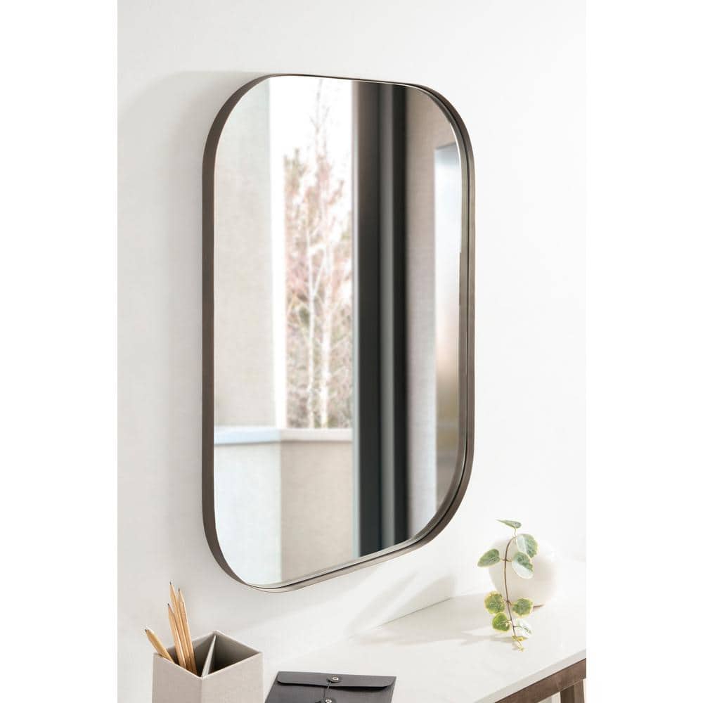Bronze Rounded Rectangular Wall Mirror for Vanity