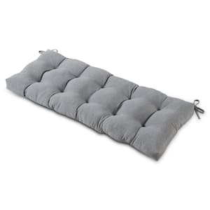 51 in. x 18 in. Heather Gray Rectangle Outdoor Bench Cushion