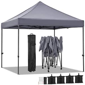 10 ft. x 10 ft. Heavy Duty Commercial Instant Pop-up Canopy Tent, Waterproof, 3-Level Adjustable Height