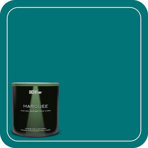 BEHR MARQUEE 1 qt. #T15-3 Essential Teal Semi-Gloss Enamel Exterior Paint & Primer
